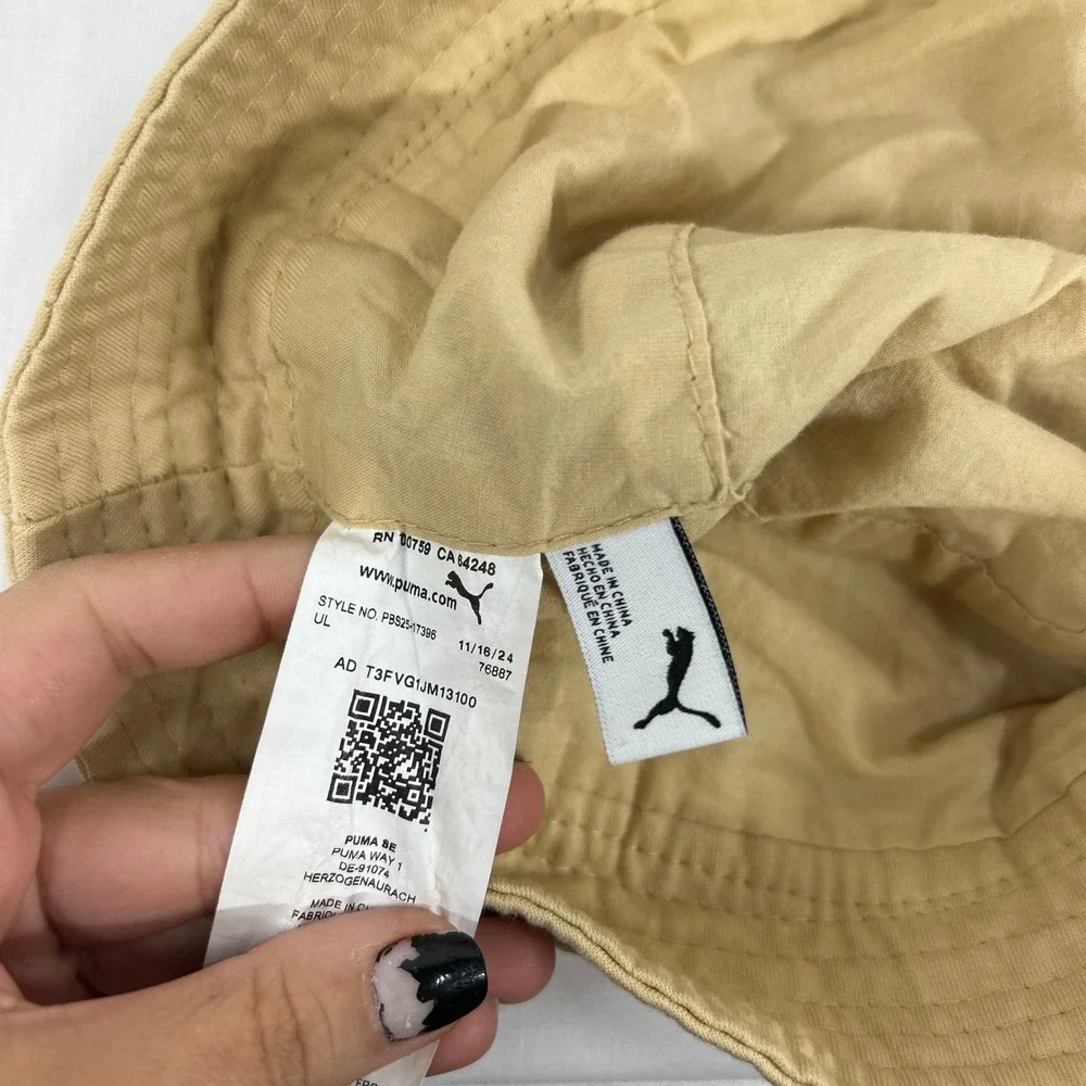 Puma Kids Tan Embroidered Logo Bucket Hat – Streetwear Sun Cap